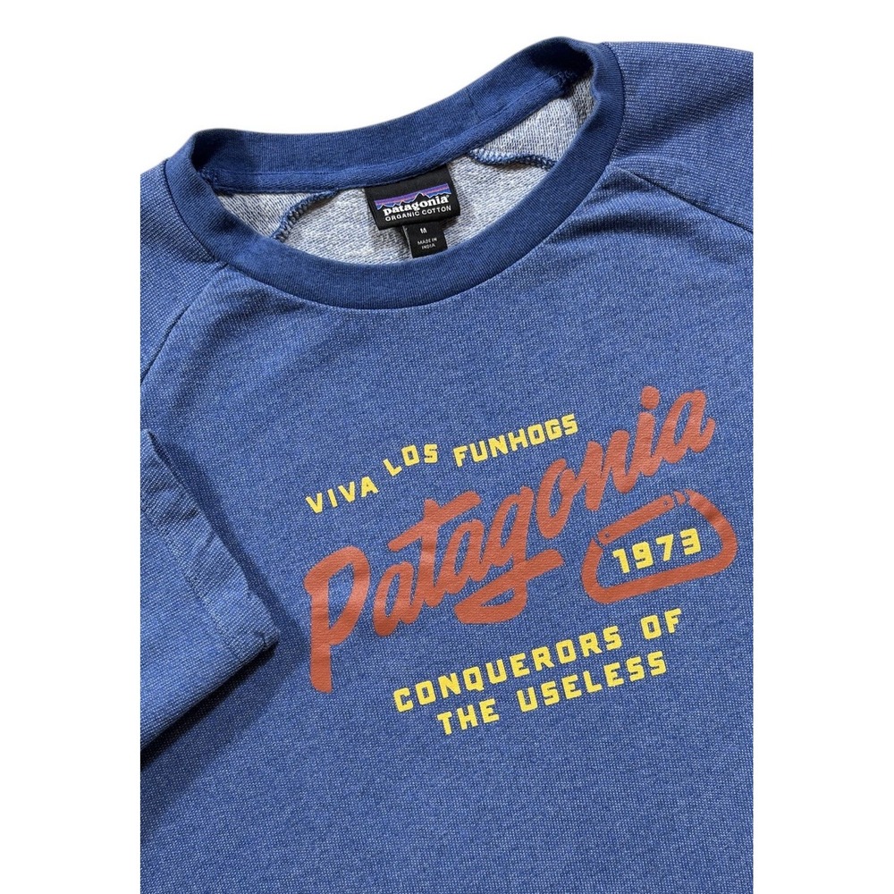 Patagonia Women's Sweatshirt Viva Los FunHogs Medium Blue w/Graphic - 1065